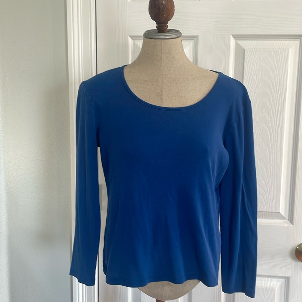 Royal blue long sleeve 100% cotton top women’s size M
